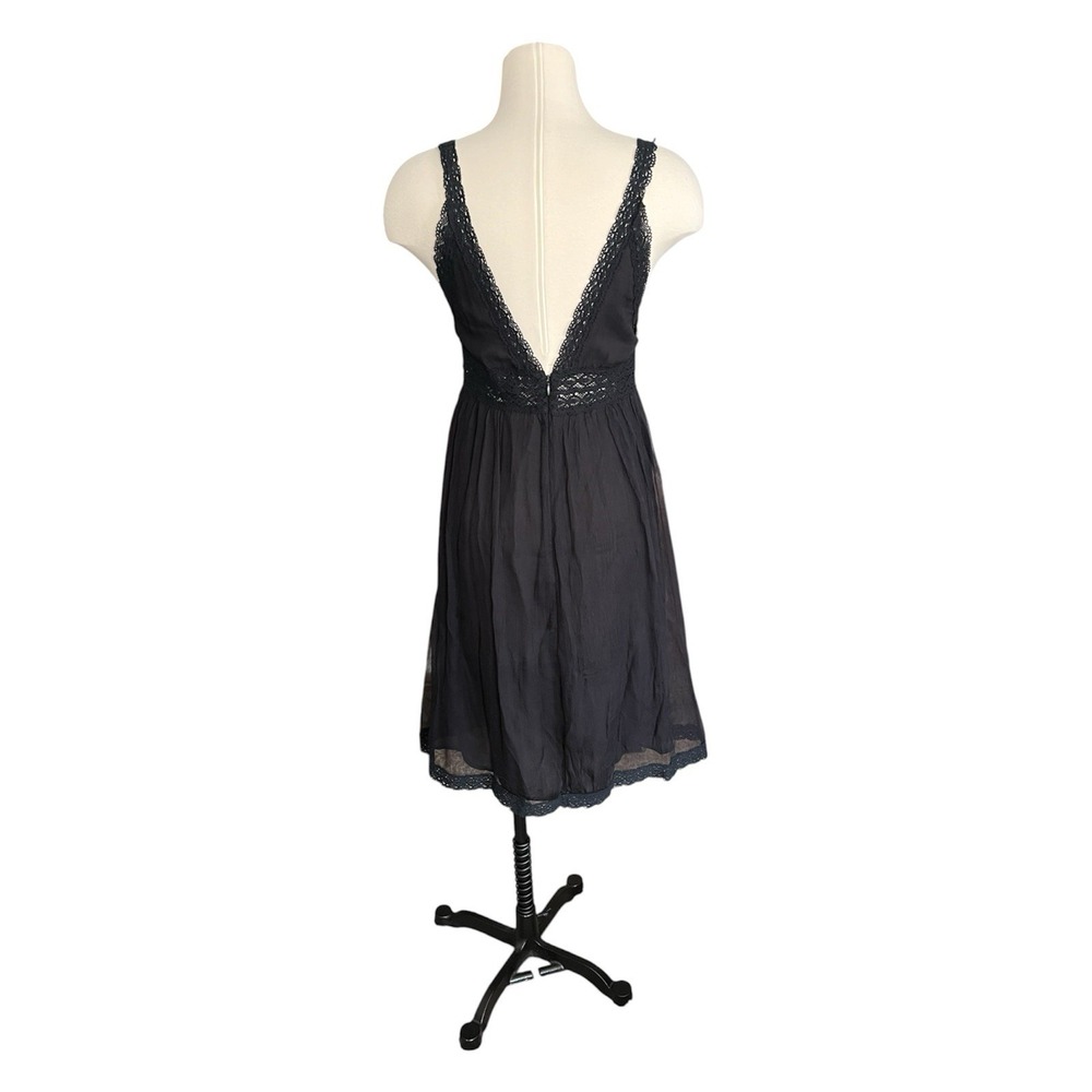 Vintage Forever 21 Black Babydoll Dress Size M Silk Whimsigoth Fairy Coquette - Picture 2 of 11